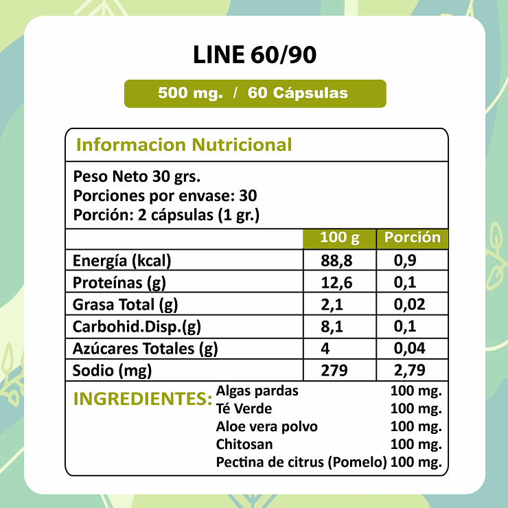 Line 60/90 - 60 Cápsulas 500 mg. 3