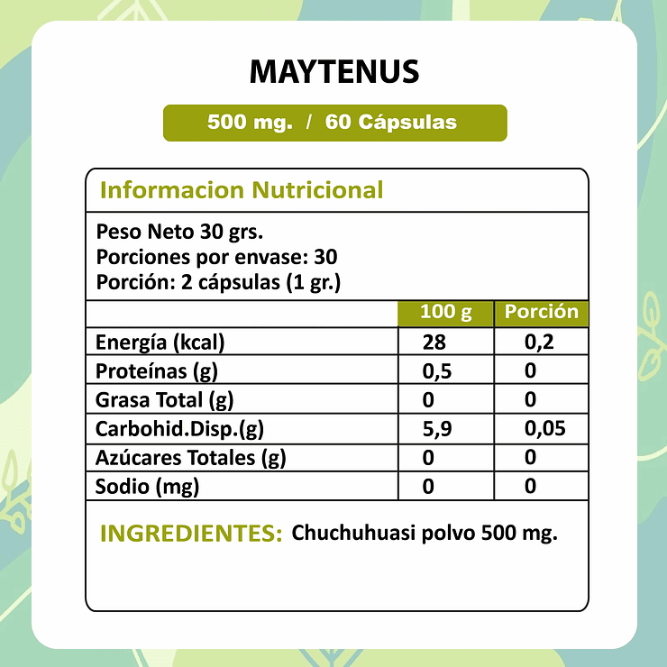Maytenus (Chuchuhuasi) - 60 Cápsulas 500 mg. 3