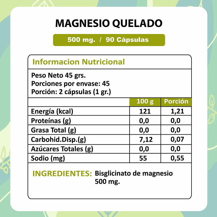 Magnesio Quelado 500 mg x 90 caps 3