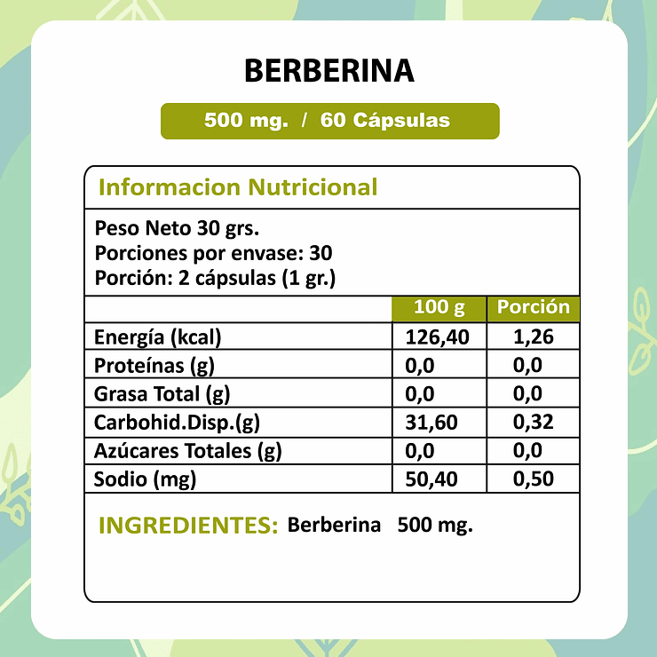 Berberina 500 mg x 60 caps 3