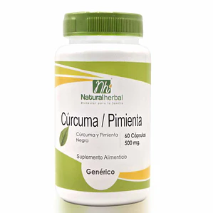 Cúrcuma/Pimienta - 60 cápsulas 500 mg.
