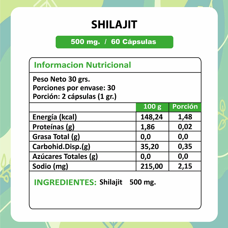 Shilajit 500 mg x 60 capsulas 3