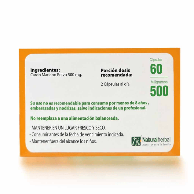 Cardo Mariano - 60 Cápsulas 500 mg.