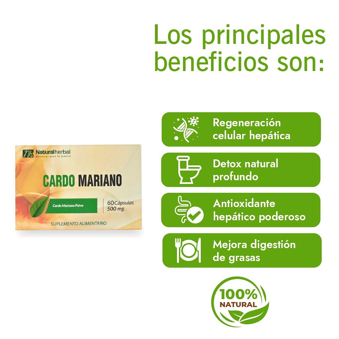 Cardo Mariano - 60 Cápsulas 500 mg. 5