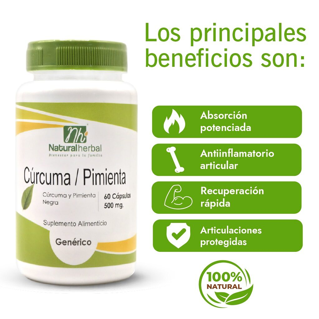 Cúrcuma/Pimienta - 60 cápsulas 500 mg. 4
