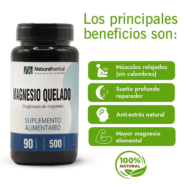 Magnesio Quelado 500 mg x 90 caps
