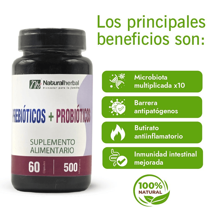 Probioticos + Prebioticos 60 capsulas 4
