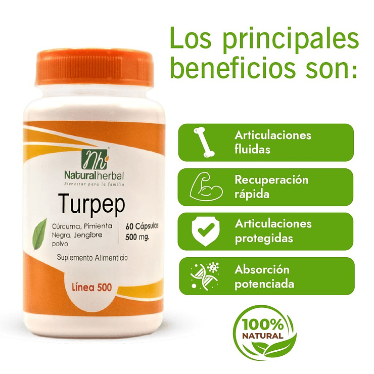 Turpep 500mg x 60 capsulas 4