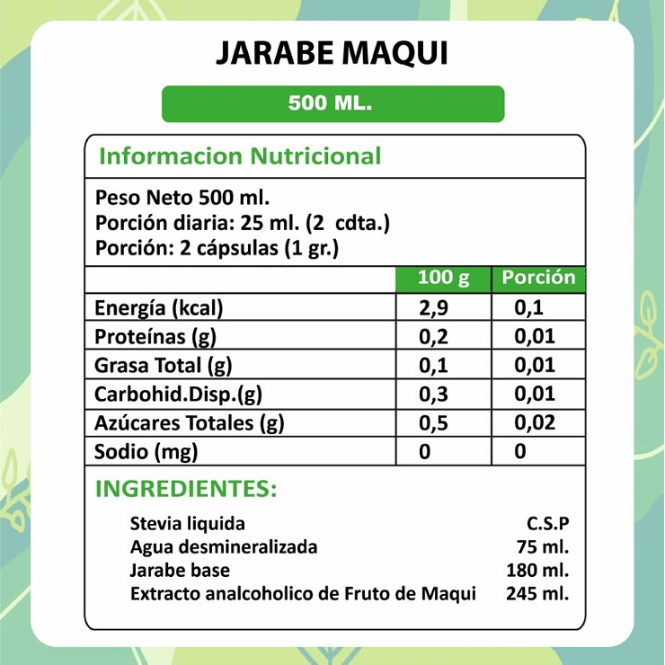 Jarabe Maqui - 500 ml.   2