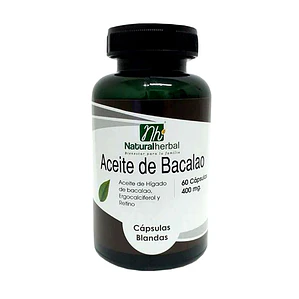 Aceite Bacalao - 60 Cápsulas 400 mg.