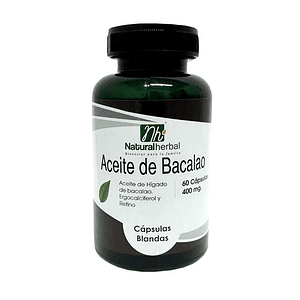 Aceite Bacalao - 60 Cápsulas 400 mg.
