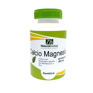 Calcio Magnesio -  60 Cápsulas 385 mg.
