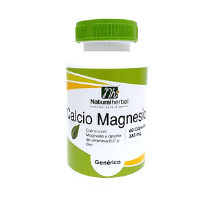 Calcio Magnesio -  60 Cápsulas 385 mg.