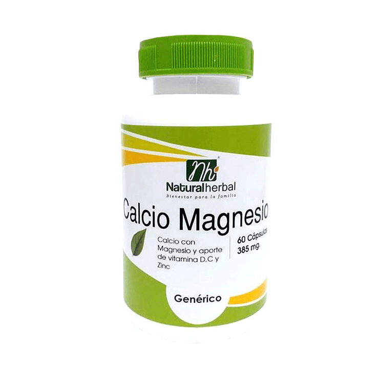 Calcio Magnesio -  60 Cápsulas 385 mg. 1