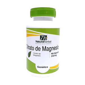 Citrato de Magnesio - 90 Cápsulas 310 mg.