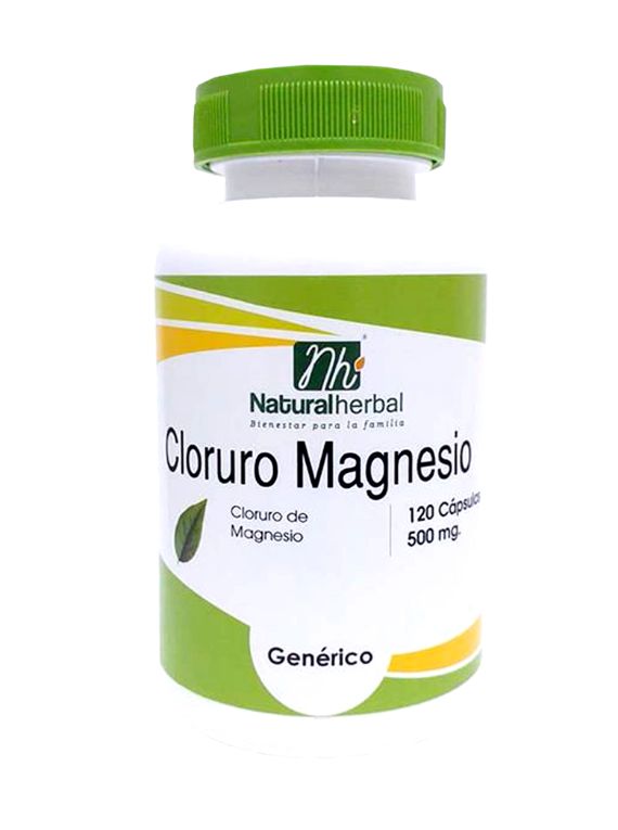 Cloruro de Magnesio - 120 Cápsulas 500 mg