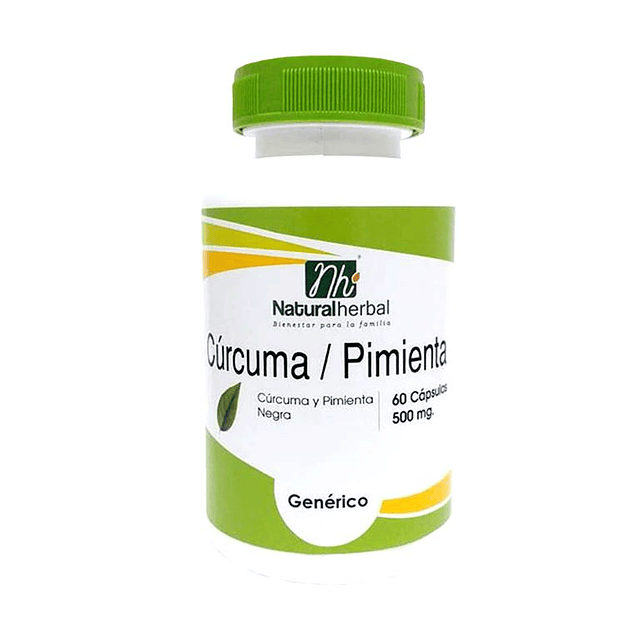 Cúrcuma/Pimienta - 60 cápsulas 500 mg.