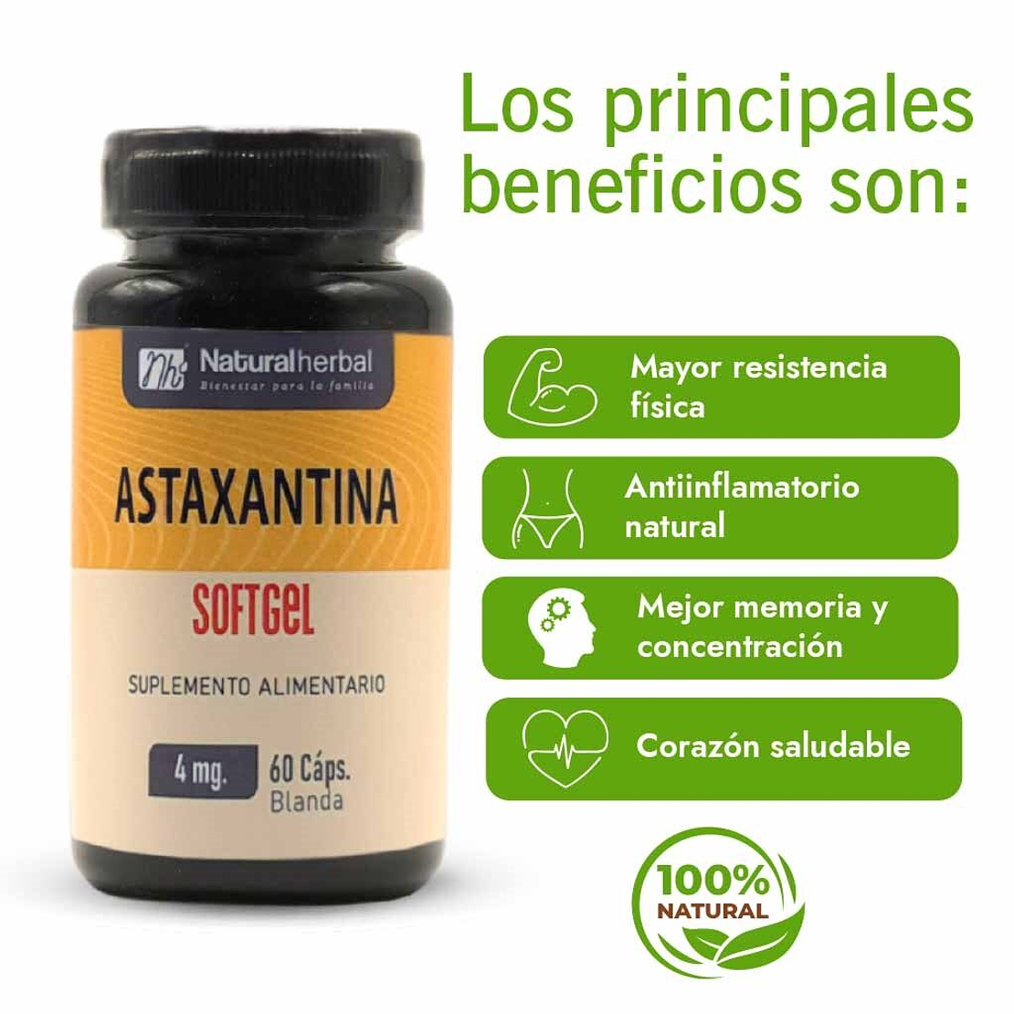 Astaxantina - 60 Cápsulas 4 mg 3
