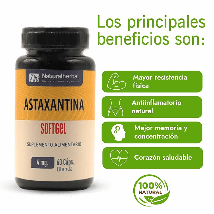 Astaxantina - 60 Cápsulas 4 mg 3
