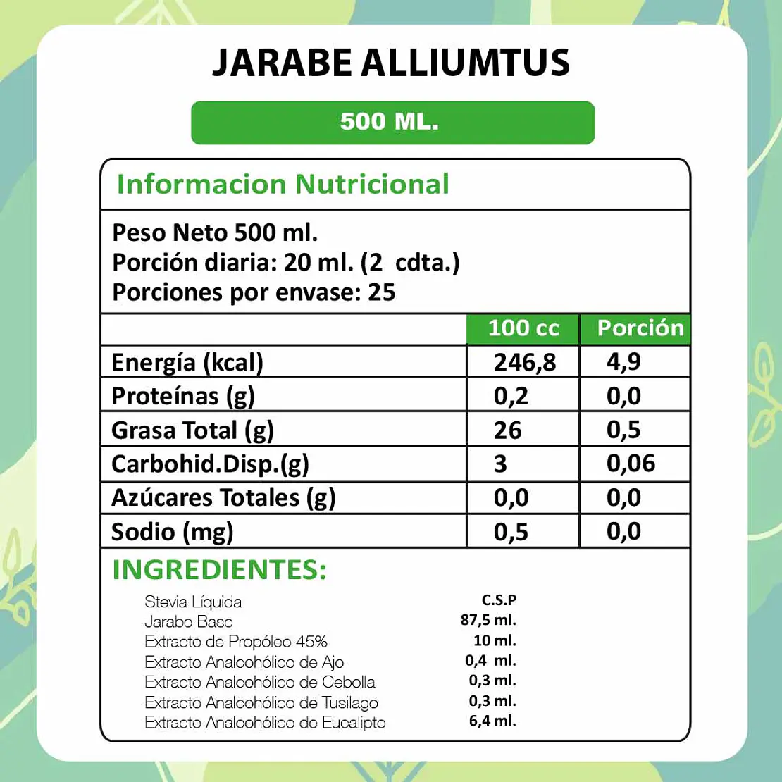 Jarabe Alliumtus Adulto - 500 ml.   2