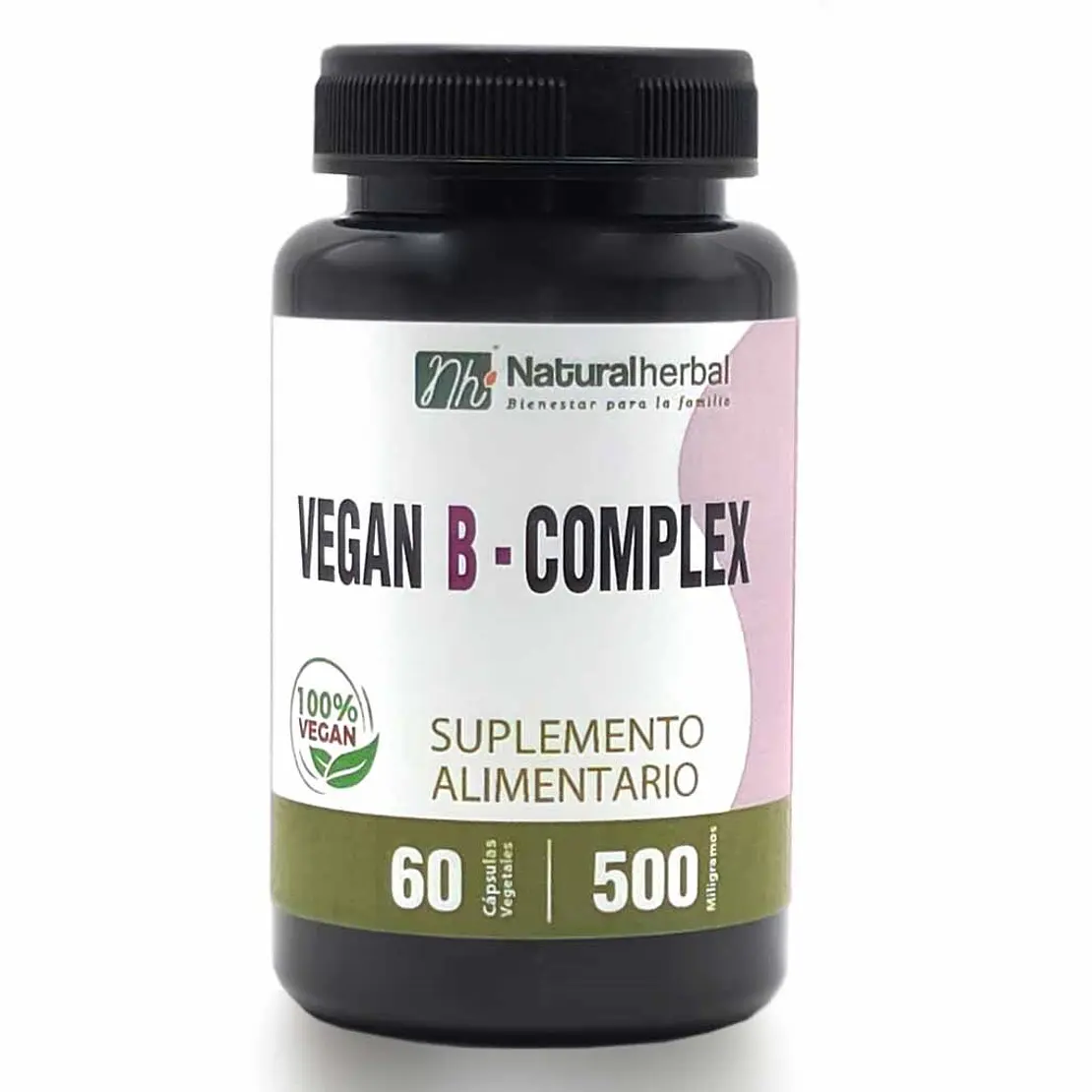 Vegan B-Complex - 60 Cápsulas 500 mg. 1