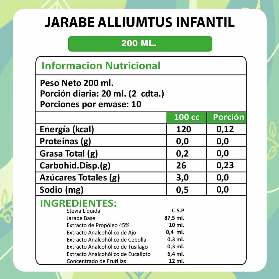 Jarabe Alliumtus Infantil - 200 ml.   2
