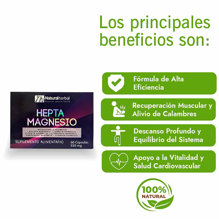 Hepta Magnesio 60 Cápsulas 500 mg 3