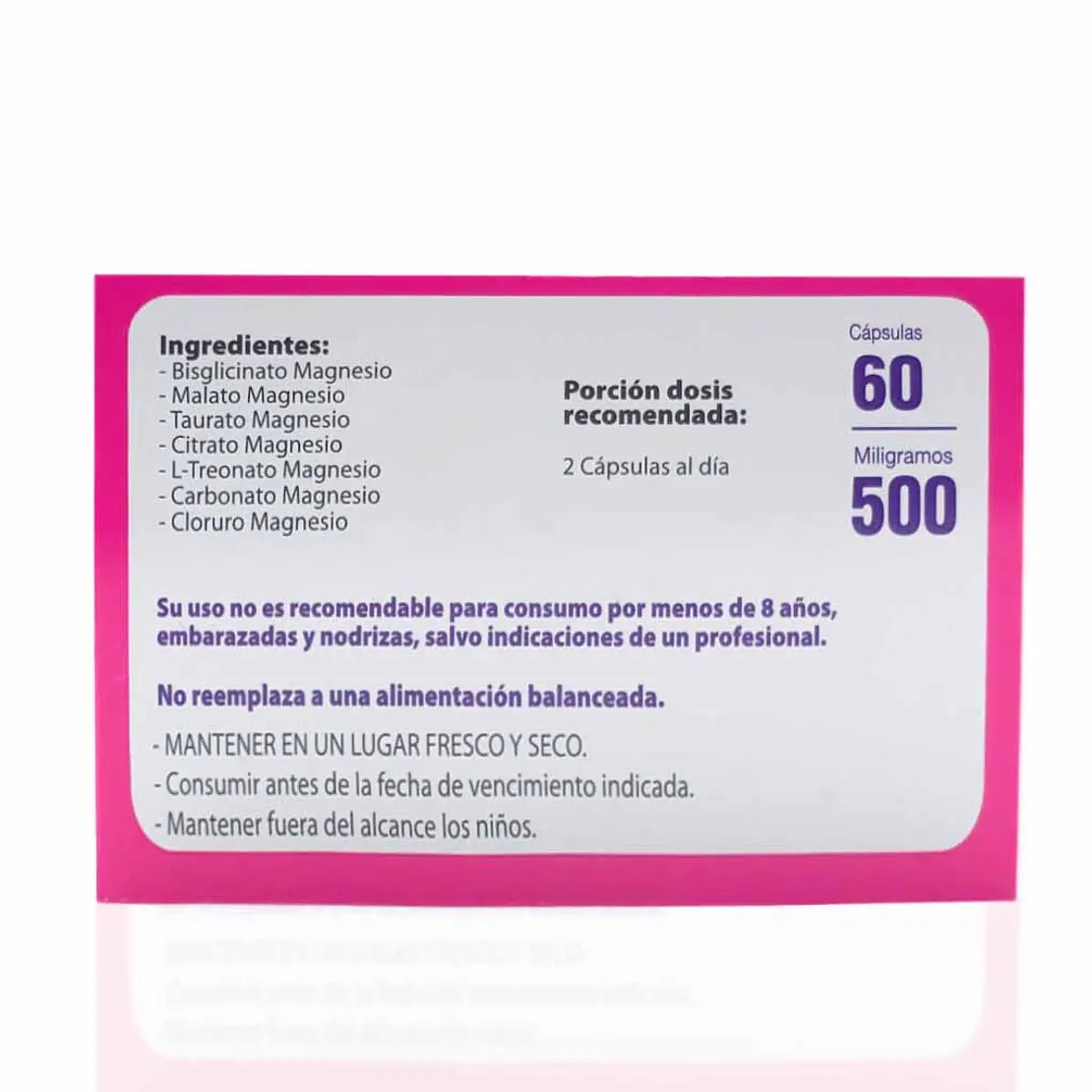 Hepta Magnesio 60 Cápsulas 500 mg 2