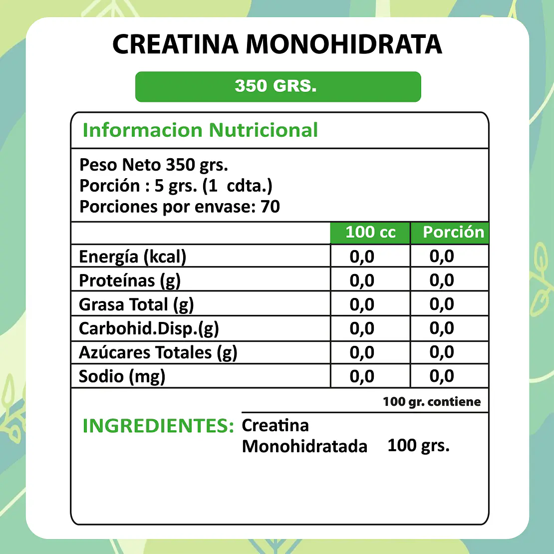 Creatina Monohidratada, 350gr 3