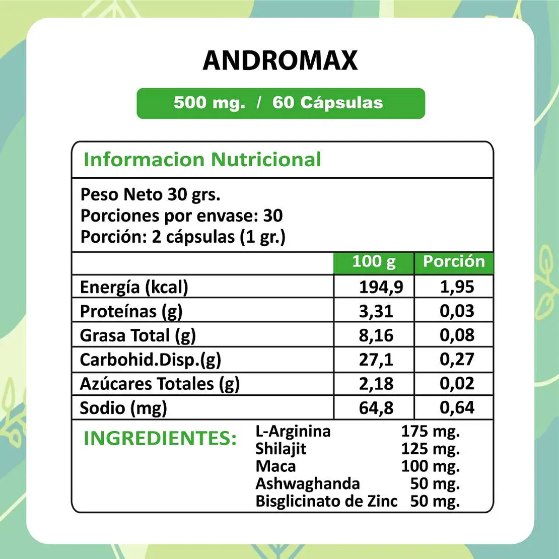 Andro Max 500 mg x 60 cápsulas 4