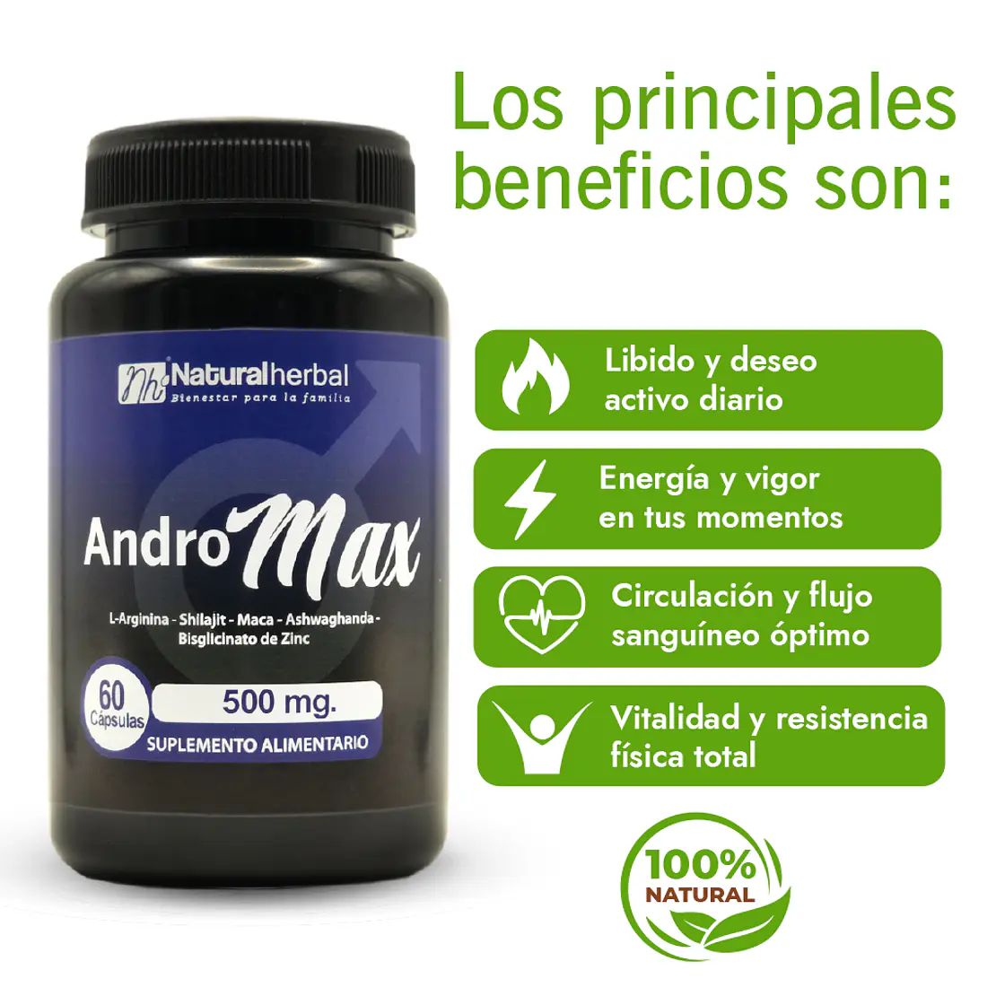 Andro Max 500 mg x 60 cápsulas 3