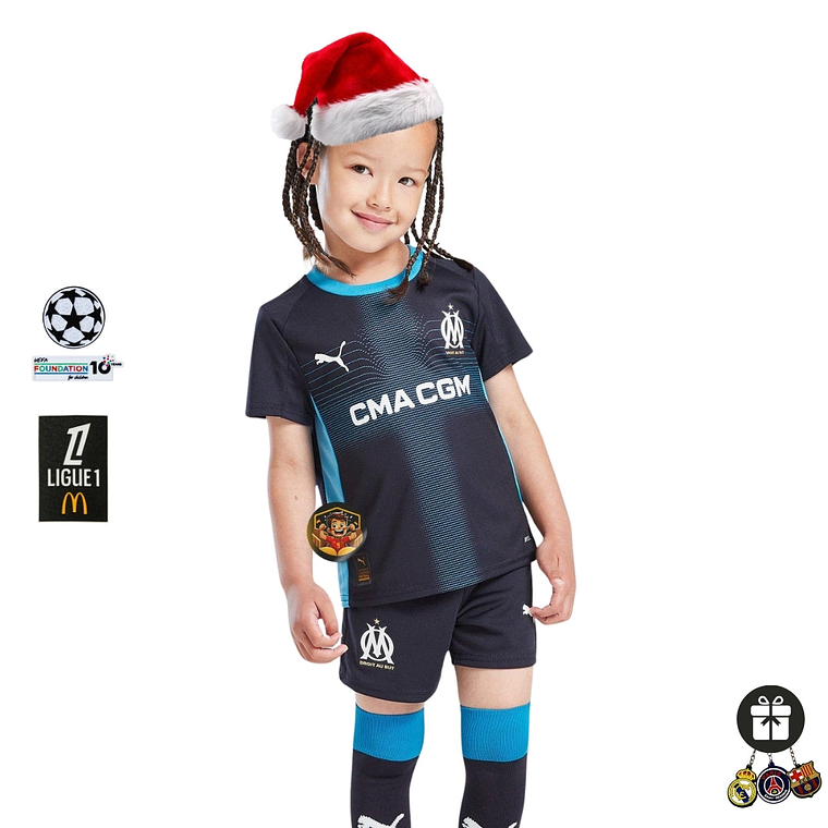 OLYMPIQUE MARSEILLE II 25/26 CONJUNTO INFANTIL 1