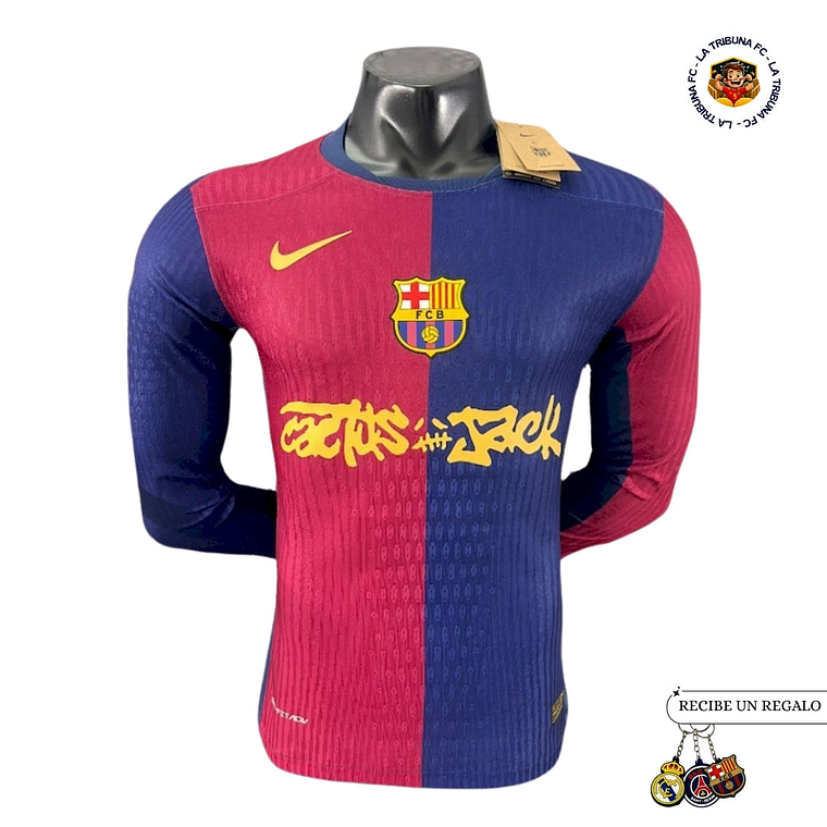 BARCELONA x TRAVIS SCOTT CACTUS JACK 2025 EDICIÓN LIMITADA VERSION JUGADOR (MANGA LARGA) 1