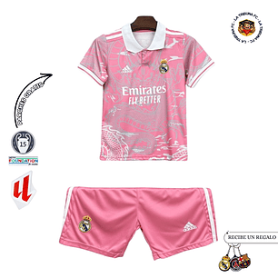 REAL MADRID EDICIÓN ESPECIAL ROSADO 25/26 CONJUNTO INFANTIL