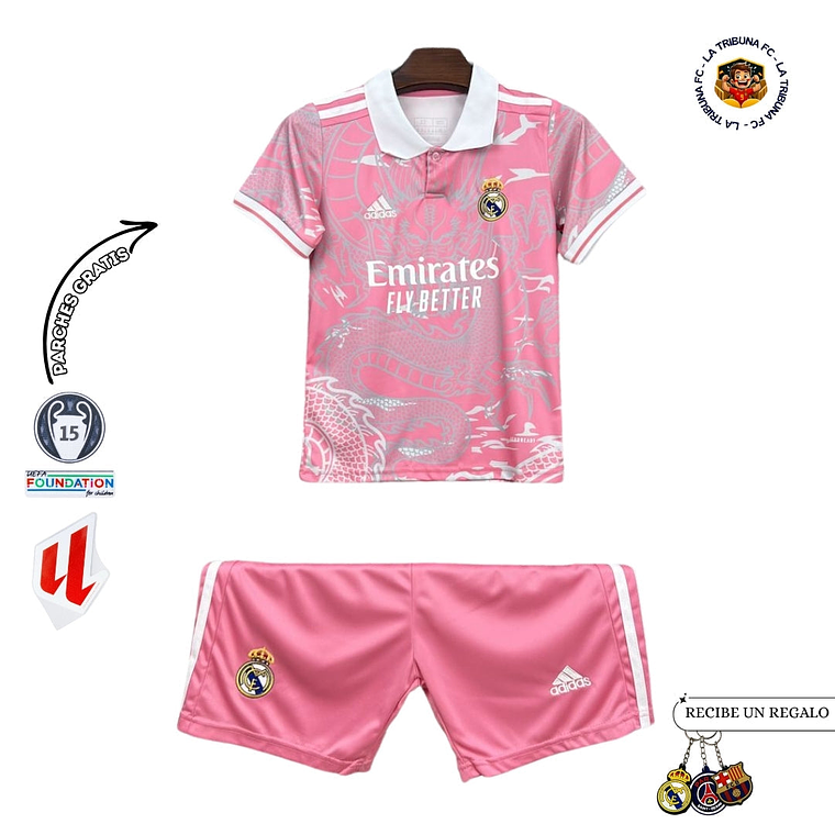 REAL MADRID EDICIÓN ESPECIAL ROSADO 25/26 CONJUNTO INFANTIL 1