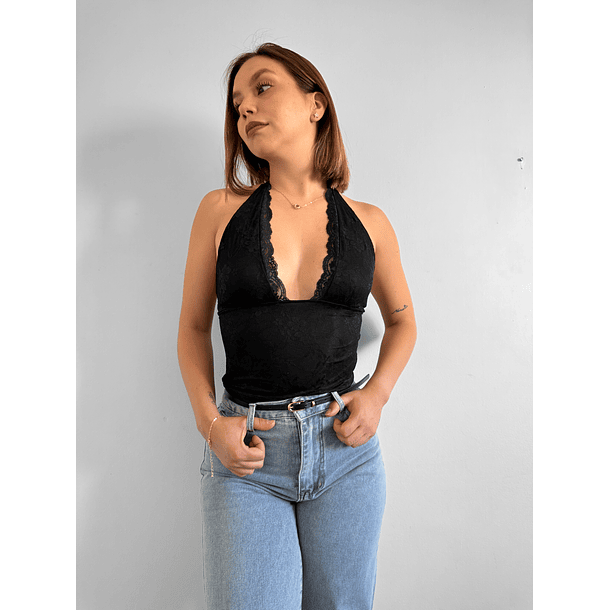 Crop encaje Halter 3