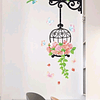 Sticker decoración para habitación pajarera flores