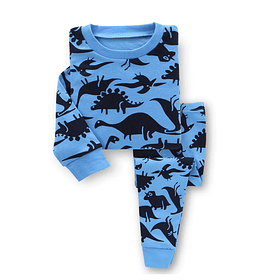 Pijama de algodón 2 piezas - Dinosaurio azul
