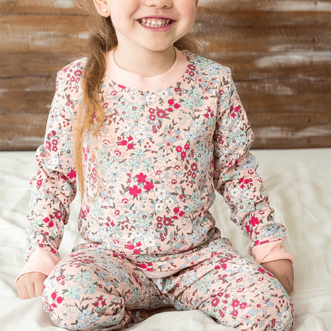Pijama de algodón 2 piezas -Floral Rosado