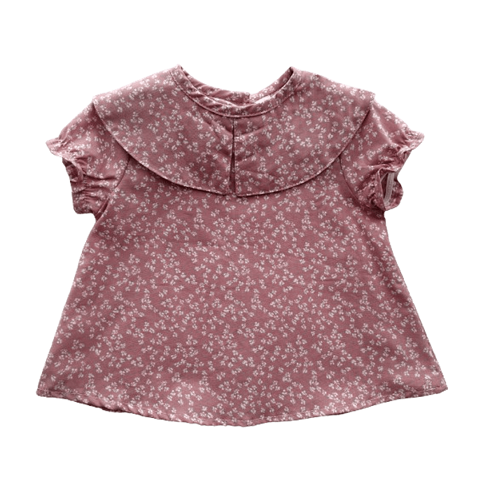 Blusa manga corta floreado rosa