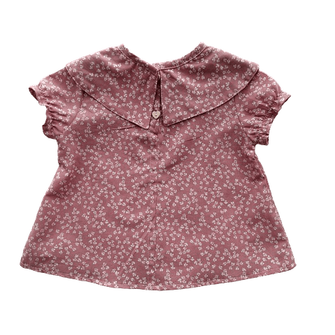 Blusa manga corta floreado rosa