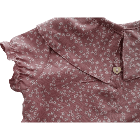 Blusa manga corta floreado rosa