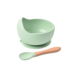 Bowl/Taza + Cubierto de silicona - verde
