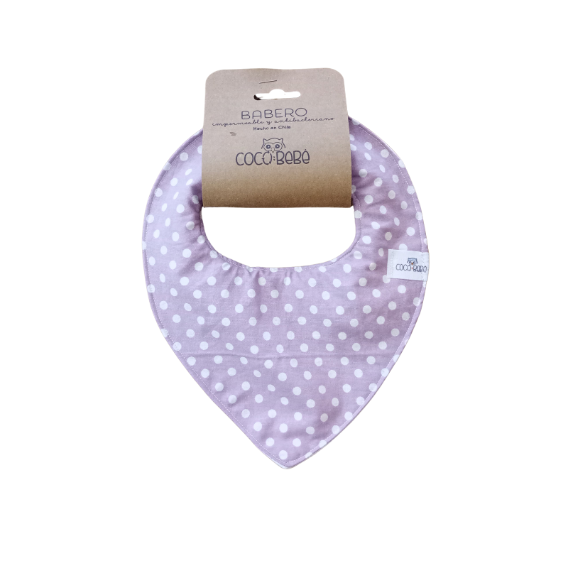 Babero de algodón antibacteriano - Morado