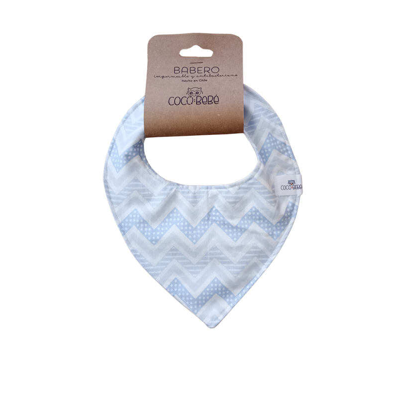 Babero de algodón antibacteriano - Celeste