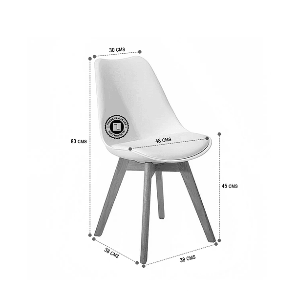 Pack 6 Sillas Acolchadas Eames Gris  2