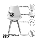 Pack 6 Sillas Acolchadas Eames Gris  3