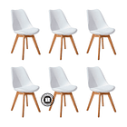 Pack 6 Sillas Acolchadas Eames Blanca  1