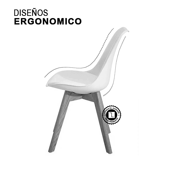 Pack 4 Sillas Acolchadas Eames Blanca 2