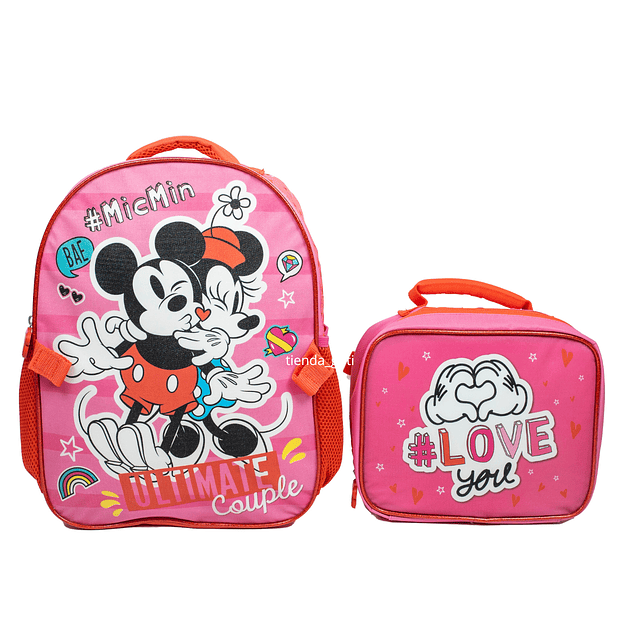 Mochila escolar Minnie Love con lonchera